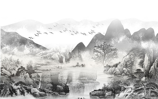 �߶˵���ɽˮ����ǽ PSD