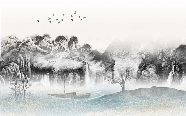 �߶�����ʽ����ɽˮ����ǽ PSD