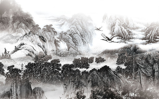 ����ʽɽˮ����ǽ PSD