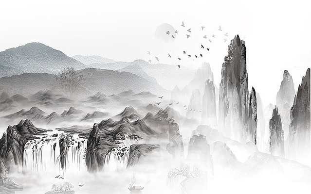 ��ʽ�߶�ɽˮ����ǽ PSD