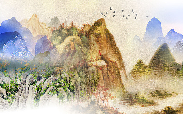 �������ɽˮ����ǽ PSD