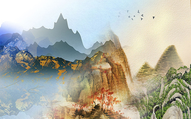 �����Լɽˮ����ǽ PSD