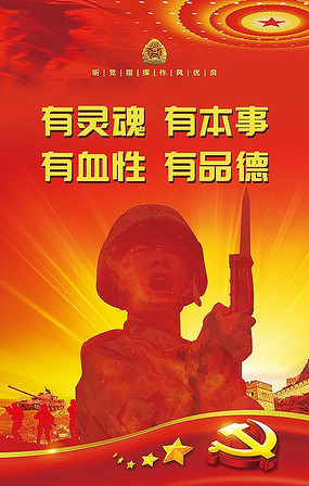 部队四有展板模版