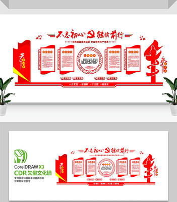 党建宣传室文化墙设计 党建宣传室文化墙设计