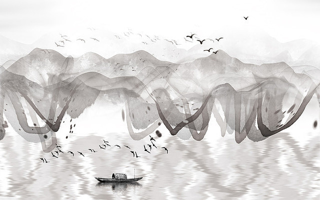 ������ʽɽˮ����ǽ PSD