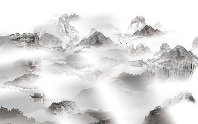 新中式高清山水背景墙 新中式高清山水背景墙