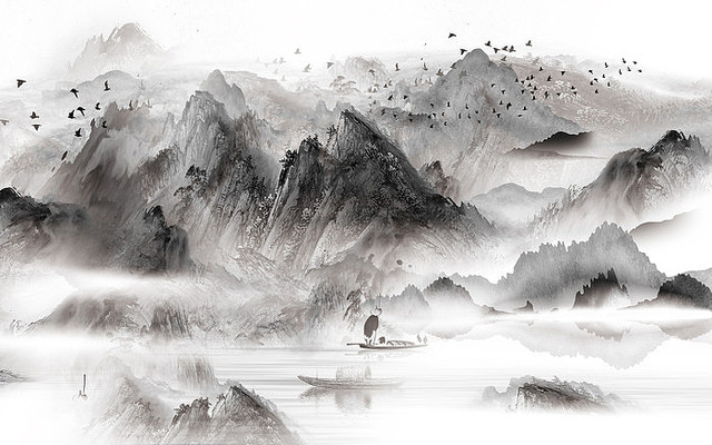 ��ʽɽˮ����ǽ PSD