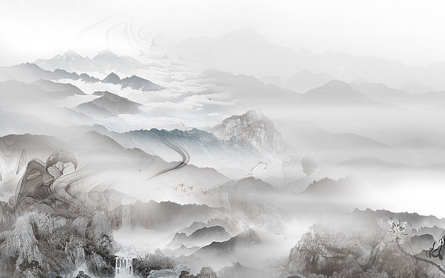 高清新中式山水背景墙 高清新中式山水背景墙