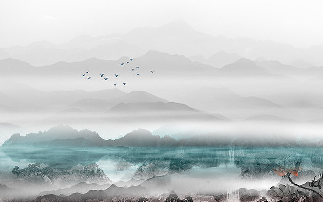 ����ʽ����ɽˮ����ǽ PSD