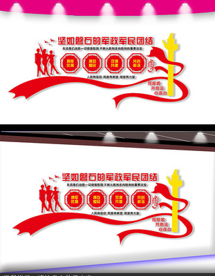 双拥文化宣传文化墙 双拥文化宣传文化墙