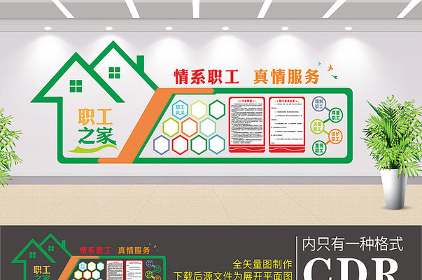 职工之家文化墙 CDR