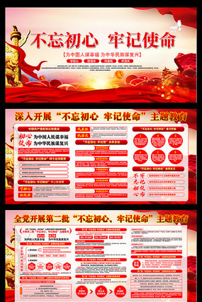 不忘初心牢记使命主题展板 不忘初心牢记使命主题展板