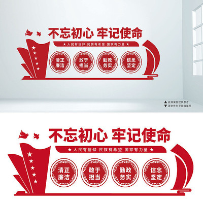 红色简约不忘初心牢记使命党建文化墙 红色简约不忘初心牢记使命党建文化墙