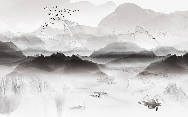 ����߶�ɽˮ����ǽ PSD