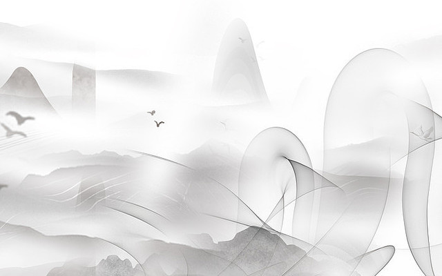 ����ˮī�⾳ɽˮ����ǽ PSD