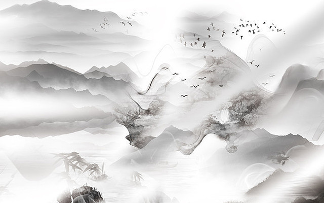 ���ڿ���ɽˮ����ǽ PSD