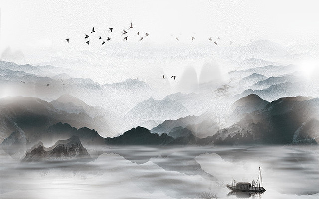 ���ڿ���ɽˮ����ǽ PSD