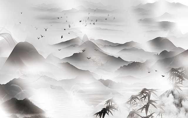 ��ʽ����ɽˮ����ǽ PSD