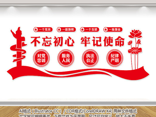 不忘初心党建文化展板 不忘初心党建文化展板