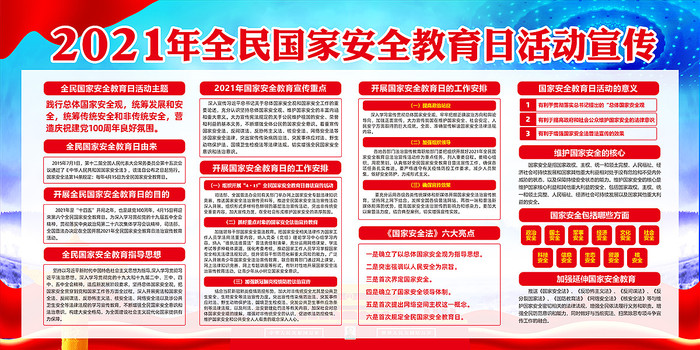 国家安全教育日展板 国家安全教育日展板