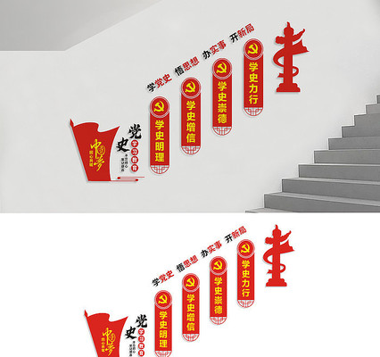 党史学习教育楼道文化墙 党史学习教育楼道文化墙