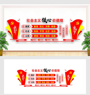 校园核心价值观文化墙 校园核心价值观文化墙