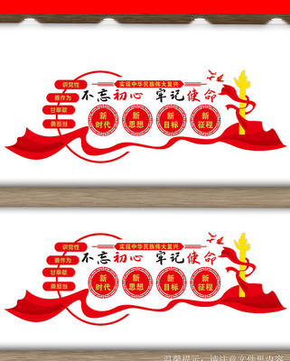 不忘初心牢记使命文化墙 不忘初心牢记使命文化墙