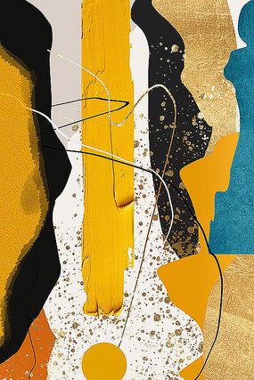 抽象金色玄关装饰画 抽象金色玄关装饰画