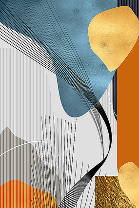 金色抽象玄关画 金色抽象玄关画