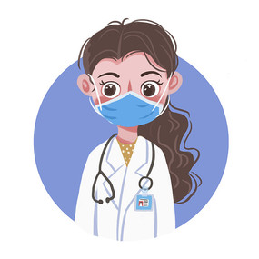 手绘卡通医生人物