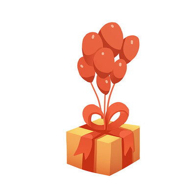 卡通扁平礼物盒元素 卡通扁平礼物盒元素