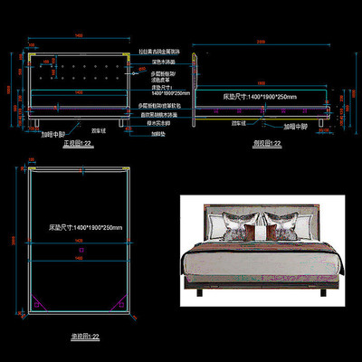 轻奢家具双人床软包床CAD床图库 轻奢家具双人床软包床CAD床图库