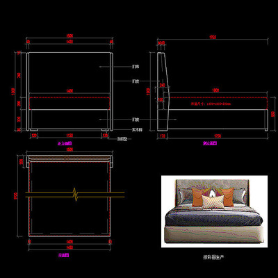 现代家具软包床双人床CAD床图库 现代家具软包床双人床CAD床图库