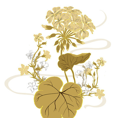 国潮植物插画 国潮植物插画