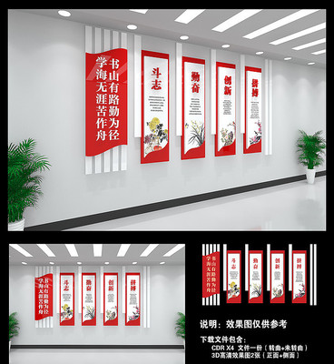 励志校园文化墙 CDR