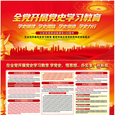 红色党史学习教育宣传栏展板 红色党史学习教育宣传栏展板