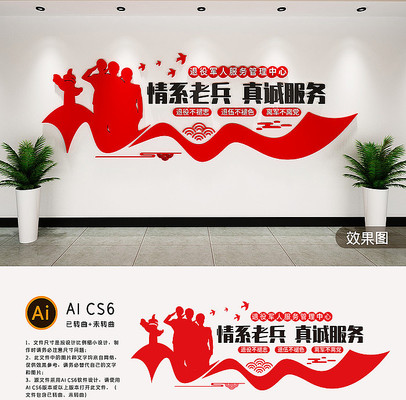 老兵之家退役军人党建文化墙 老兵之家退役军人党建文化墙