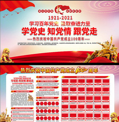 党史学习宣传展板设计 党史学习宣传展板设计