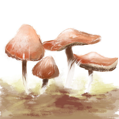 四个棕色大蘑菇元素 四个棕色大蘑菇元素