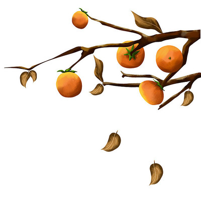 原创立秋树上的柿子 原创立秋树上的柿子