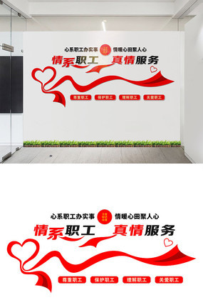 职工工会文化墙设计 CDR