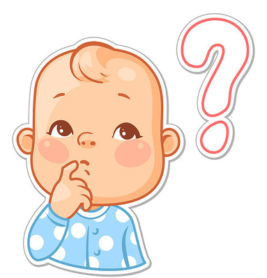 带着问号的婴儿免抠素材
