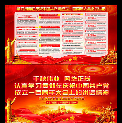 七一建党100周年党建宣传展板 七一建党100周年党建宣传展板