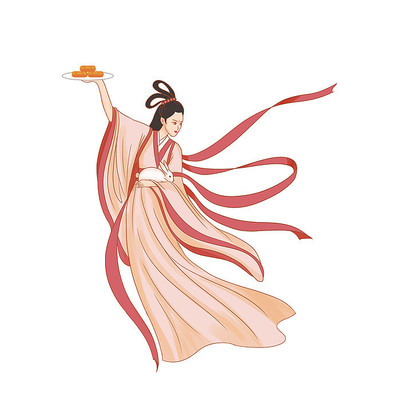 卡通手绘中秋节嫦娥设计元素 卡通手绘中秋节嫦娥设计元素