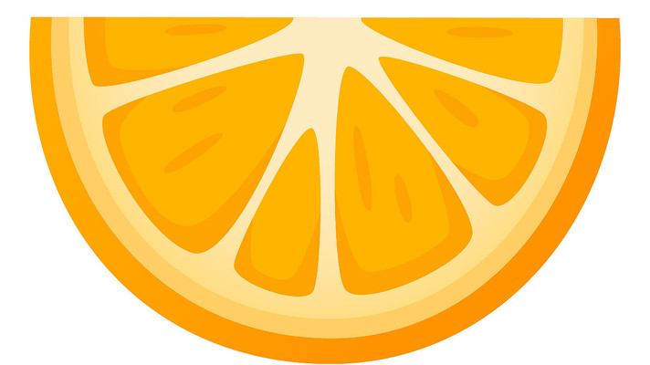 手绘卡通切片橙子 PNG