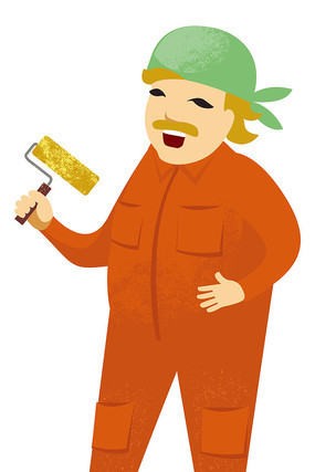 刷漆油漆卡通人物 刷漆油漆卡通人物