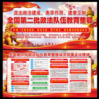 全国第二批政法队伍教育整顿部署展板 全国第二批政法队伍教育整顿部署展板