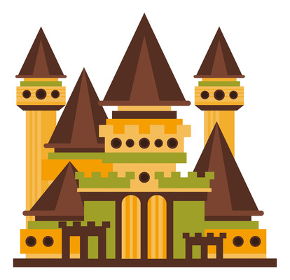 黄色城堡卡通高清png免抠元素 黄色城堡卡通高清png免抠元素