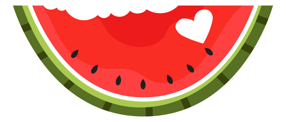 被咬的西瓜切片 被咬的西瓜切片