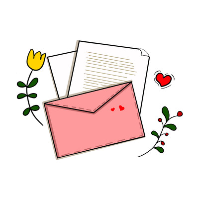 教师节信封元素插画 教师节信封元素插画